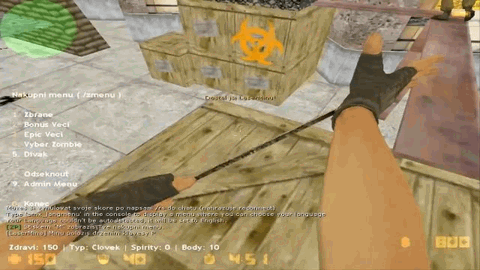 Nákupné menu a pohyb zombie triedy (animovaný záber z videa)