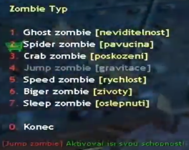 Výber zombie triedy