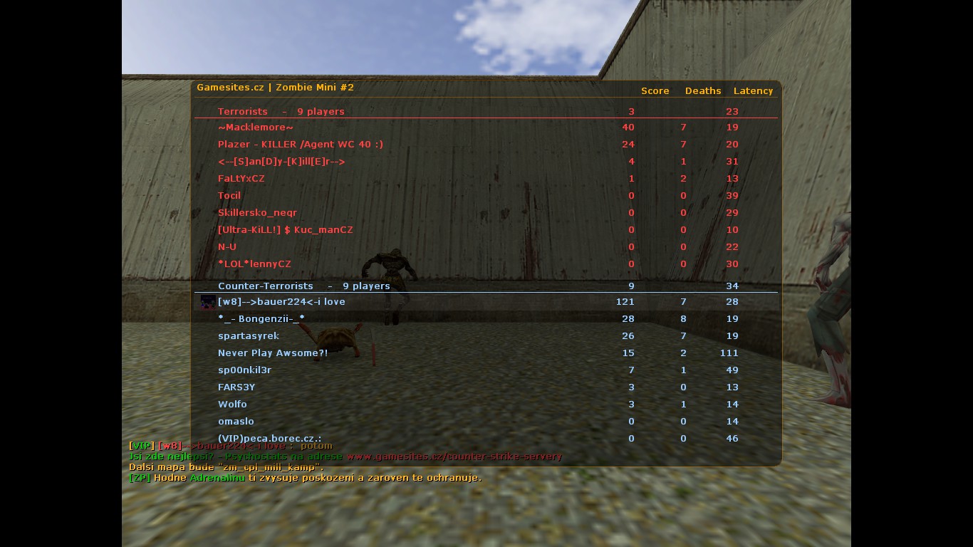Scoreboard so zoznamom hráčov oboch tímov