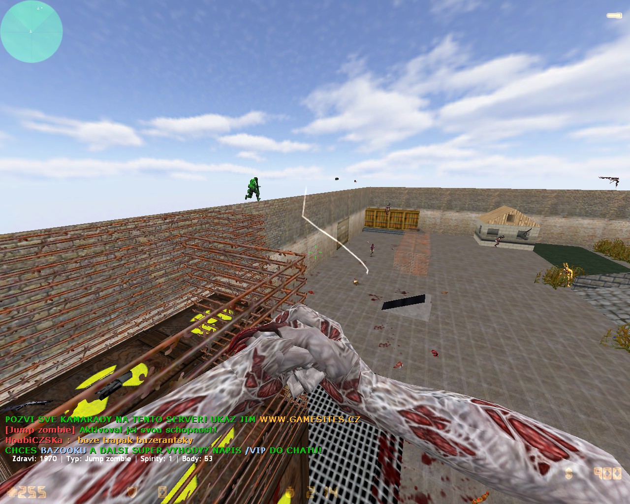 Jump Zombie s pohľadom na bojisko zhora